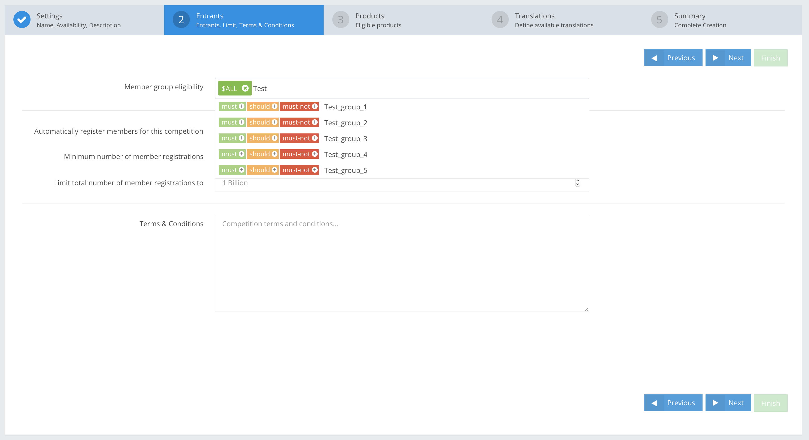 Member group eligibility