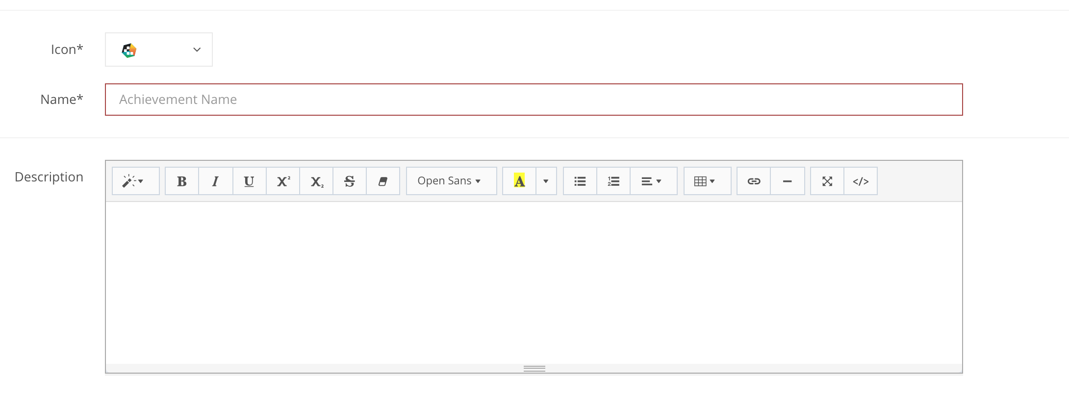 Step 1: Achievement settings