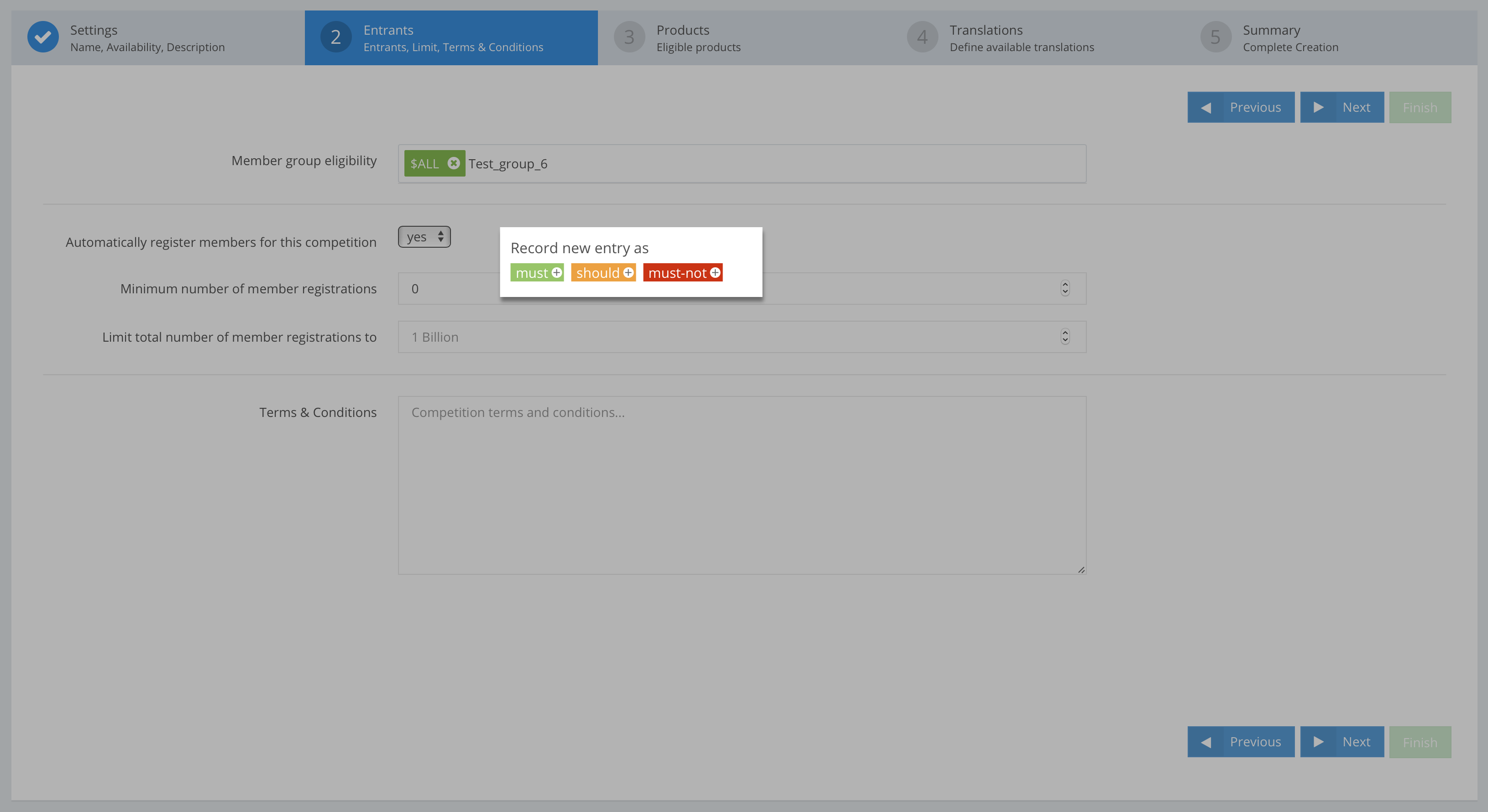 Member group eligibility