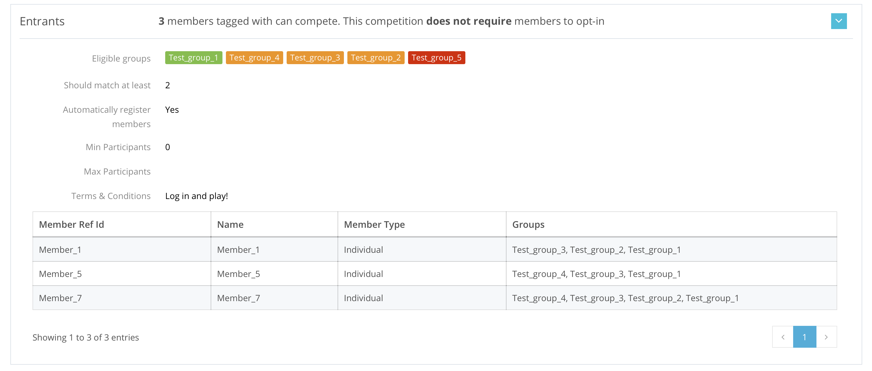 Member group eligibility