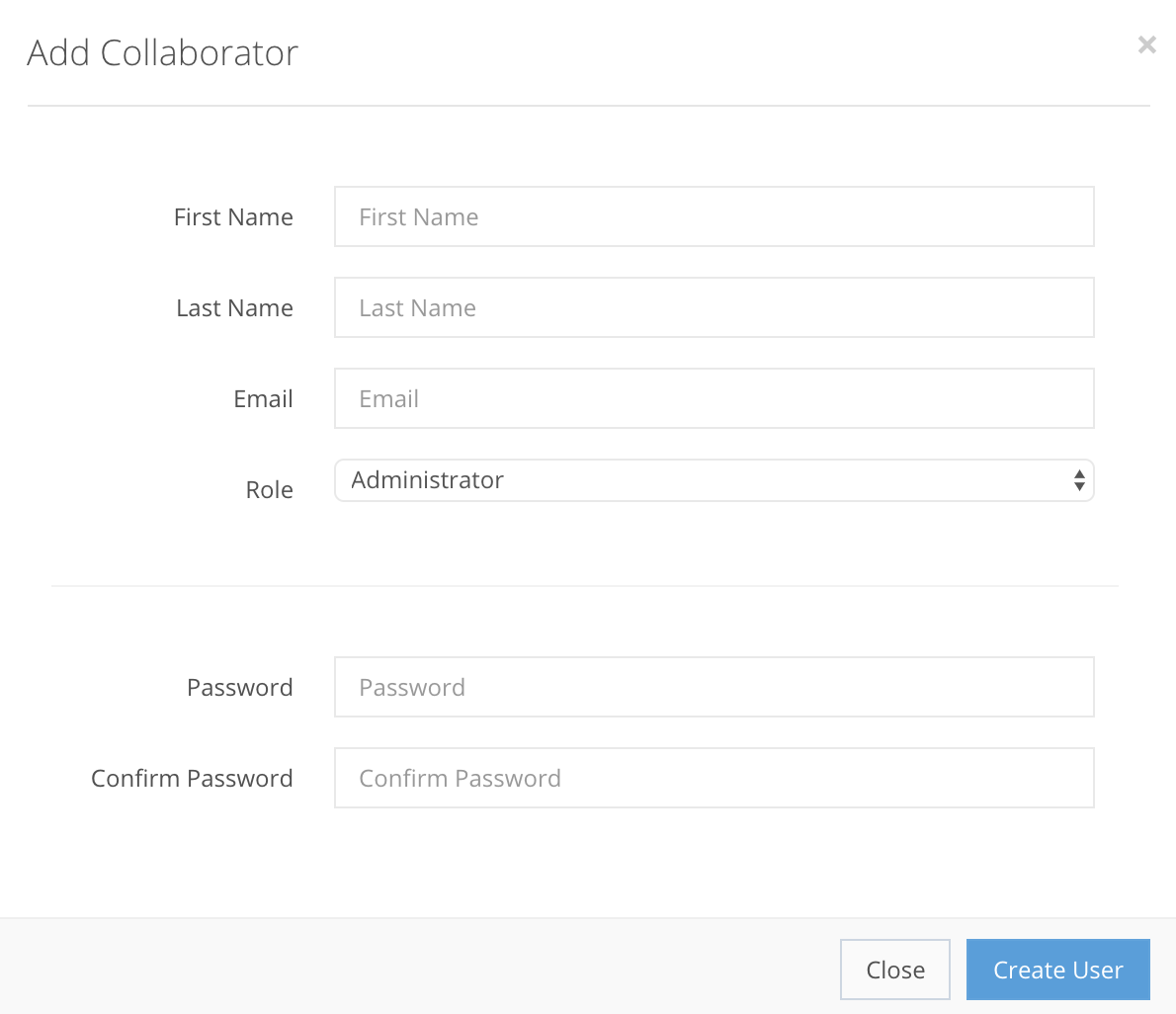 Collaborator creation