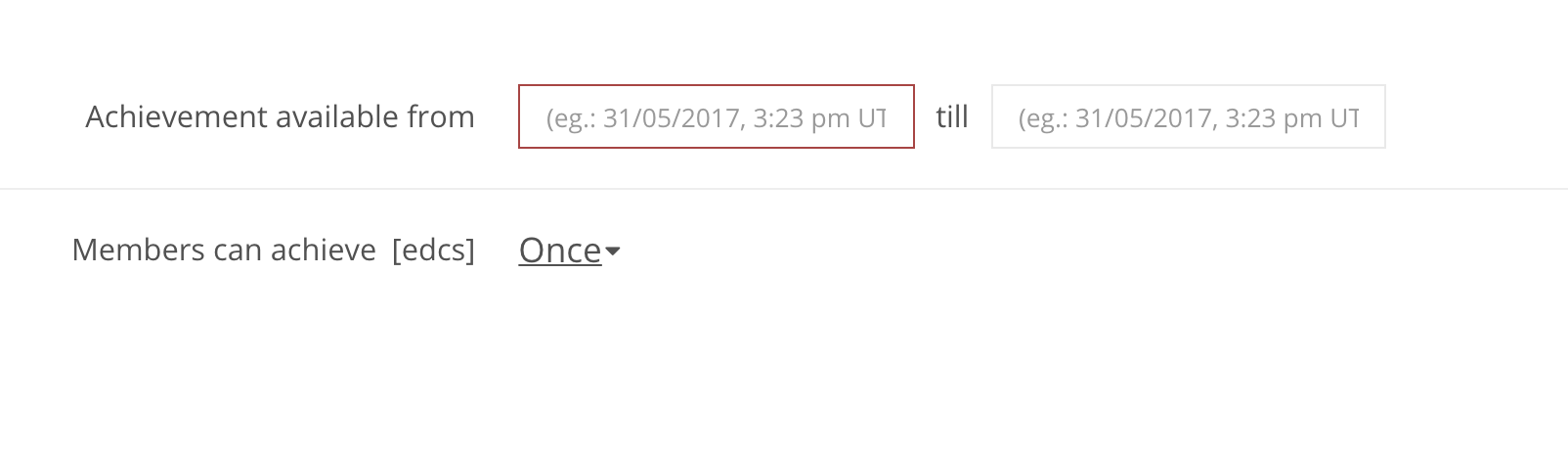 Step 2: Achievement scheduling