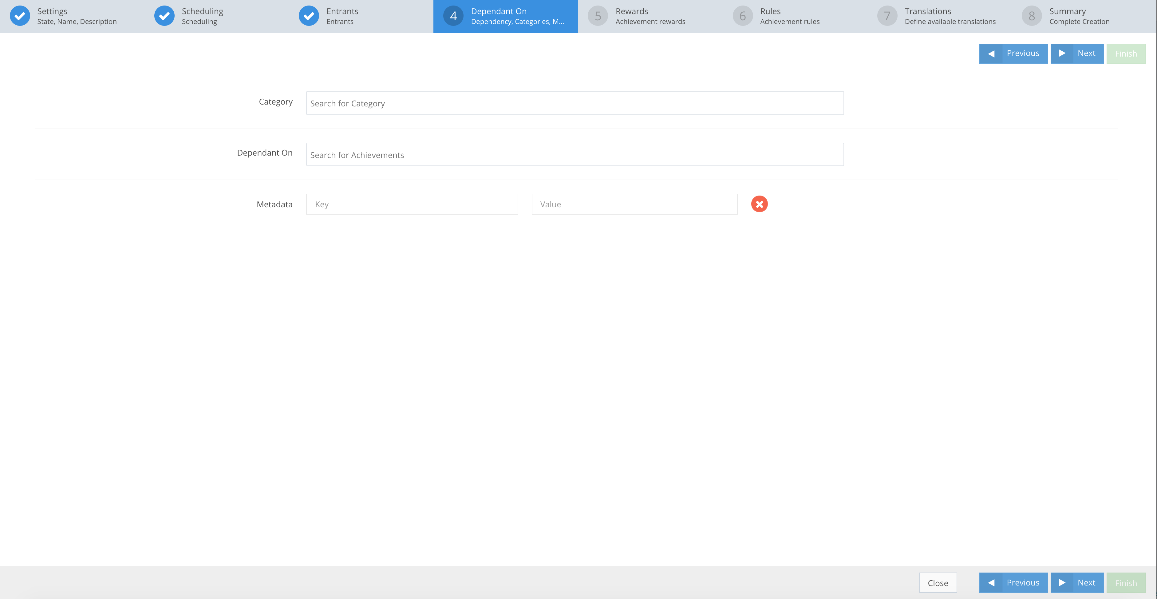 Step 4: Achievement dependent on